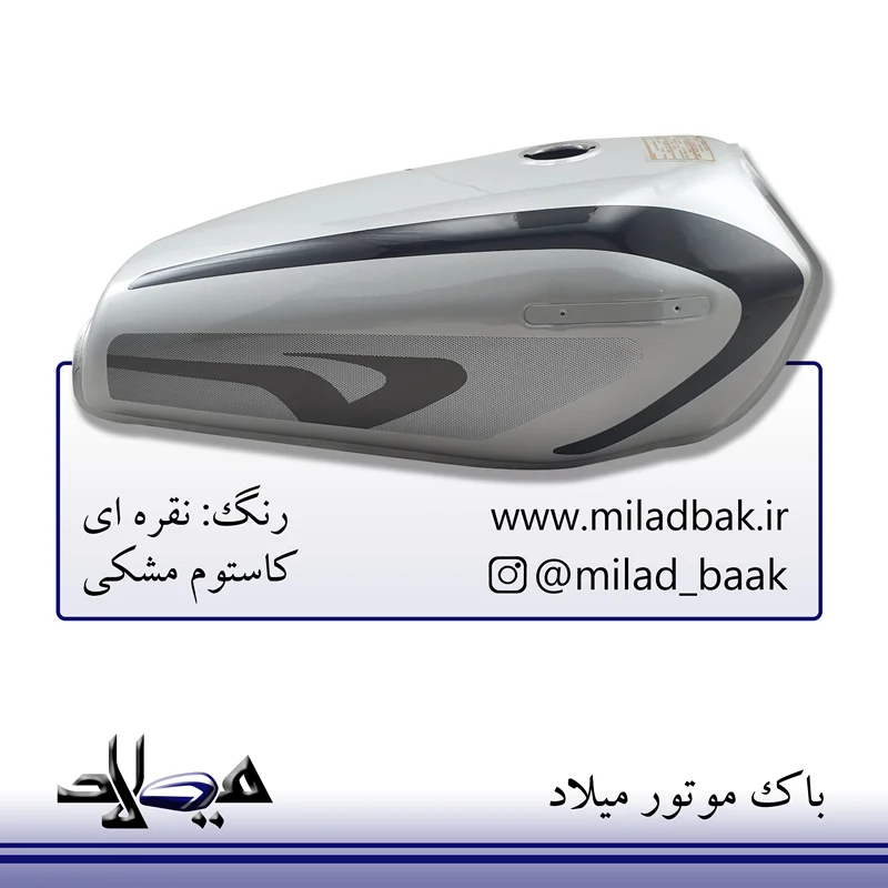 باک موتورسیکلت نقره ای ، کاستوم مشکی